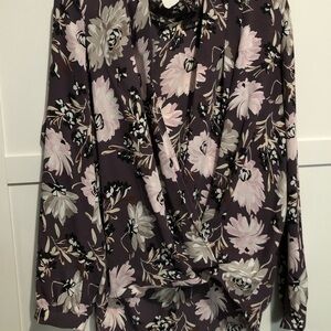 ann taylor purple floral top